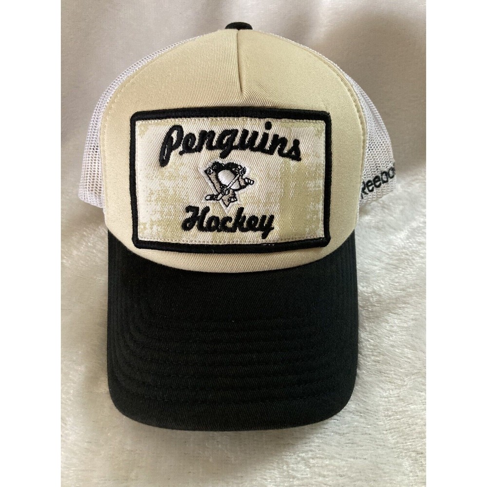 NHL Pittsburgh Penguins Reebok Adult Trucker Style Patch Logo Cap Hat Snapback